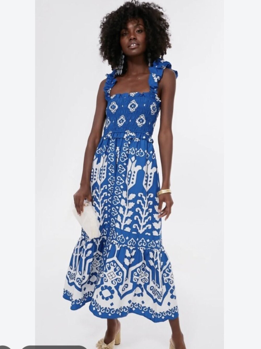 NWOT Sea New York Sonia Smocked Maxi Dress Size M!
